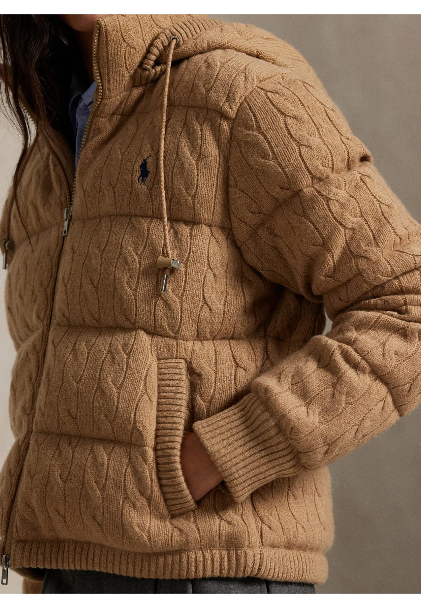 Damen Steppjacke aus Wolle und Kaschmir