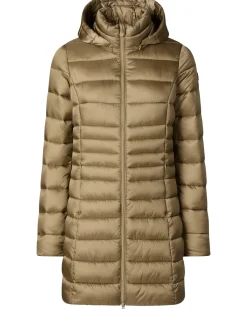 Damen Steppjacke lang REESE mit Kapuze Slim Fit