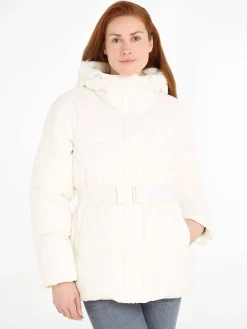 Damen Steppjacke LOGO BELT SHORT PUFFER