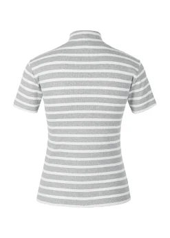 Damen Streifenshirt mit Stehkragen