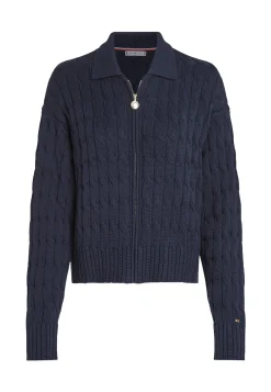 Damen Strickjacke aus Bio-Baumwolle SOFT COTTON CABLE BOXY LS CARDIGAN