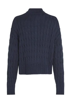 Damen Strickjacke aus Bio-Baumwolle SOFT COTTON CABLE BOXY LS CARDIGAN