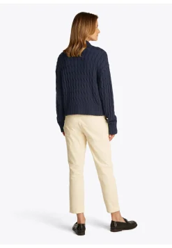 Damen Strickjacke aus Bio-Baumwolle SOFT COTTON CABLE BOXY LS CARDIGAN