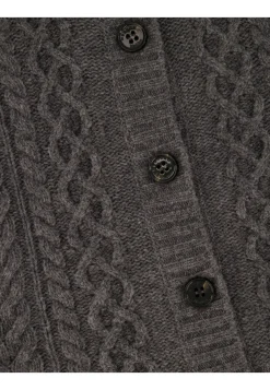 Damen Strickjacke aus Schurwolle mit Zopfmuster ABITO