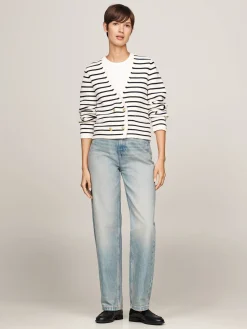 Damen Strickjacke BRETON GOLD BUTTON OVRLP CARDI