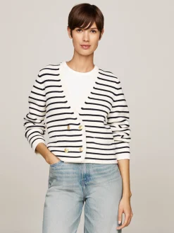 Damen Strickjacke BRETON GOLD BUTTON OVRLP CARDI