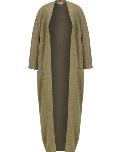 Damen Strickjacke lang aus Glitzergarn