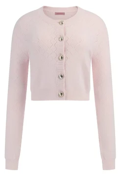 Damen Strickjacke mit Lochmuster HOLLAND Cropped Fit