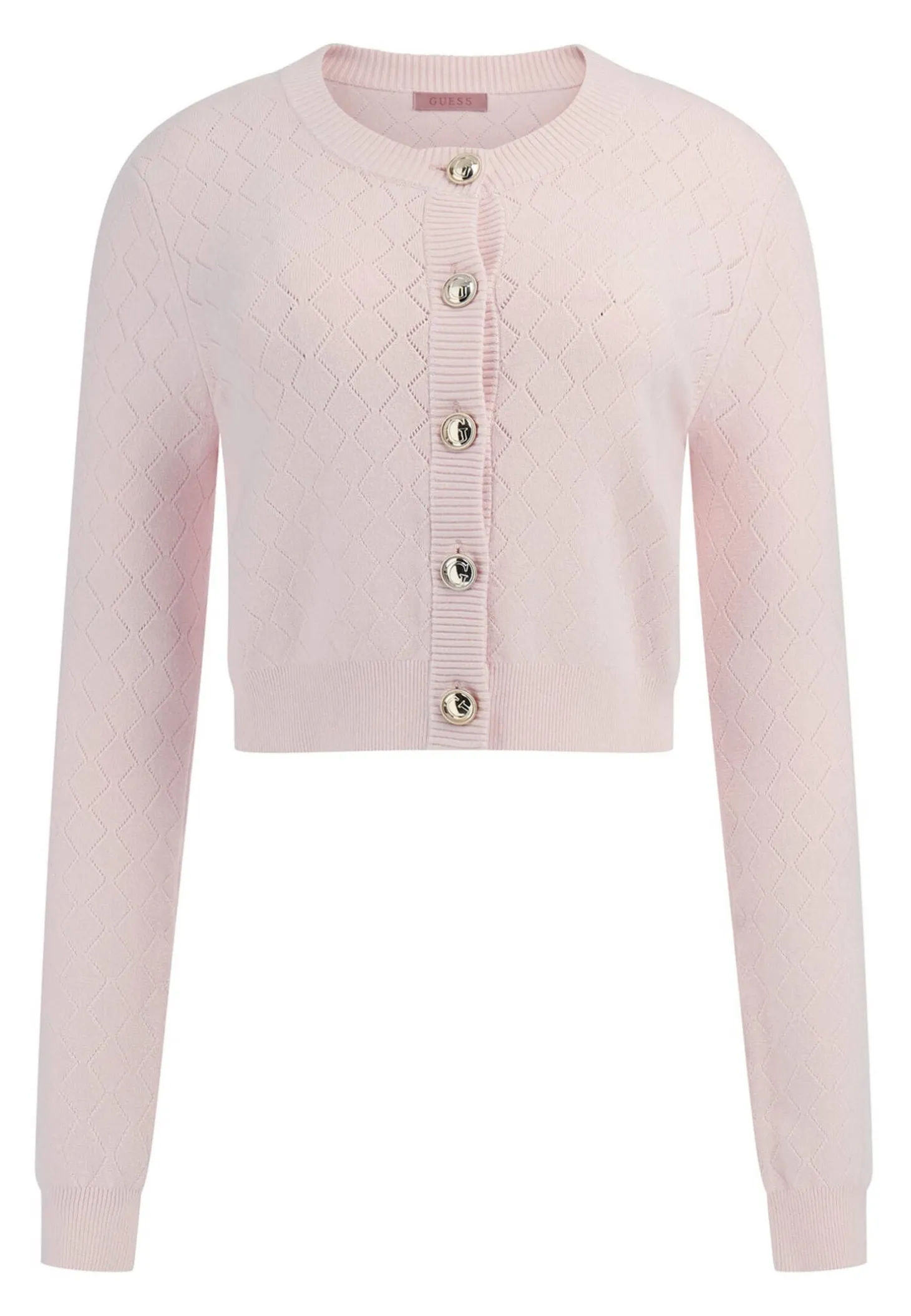 Damen Strickjacke mit Lochmuster HOLLAND Cropped Fit