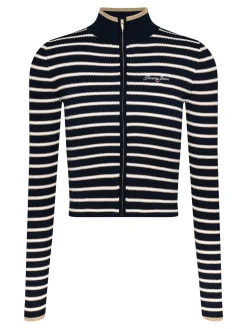 Damen Strickjacke mit Reißverschluss METALLIC Slim Fit