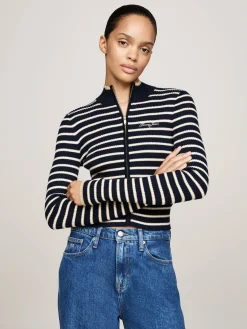 Damen Strickjacke mit Reißverschluss METALLIC Slim Fit