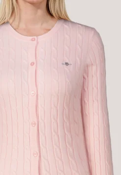 Damen Strickjacke mit Zopfmuster STRETCH COTTON CABLE CARDIGAN Slim Fit