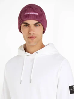 Damen Strickmütze INSTITUTIONAL PATCH BEANIE