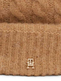 Damen Strickmütze TH TIMELESS Beanie mit Alpaka und Zopfmuster