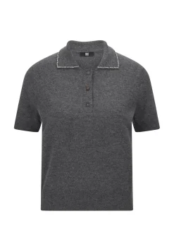 Damen Strick-Polo aus Wolle und Kaschmir