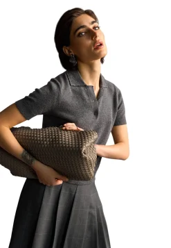 Damen Strick-Polo aus Wolle und Kaschmir