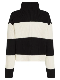 Damen Strickpullover aus Bio-Baumwolle CHUNKY LOOSE HIGH NECK SWEATER