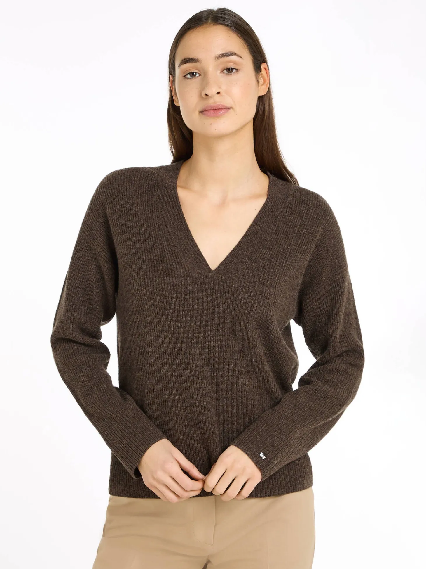 Damen Strickpullover aus Wolle mit Kaschmir Relaxed Fit