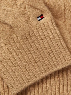 Damen Strickpullover aus Wolle mit Zopfmuster