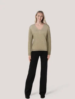 Damen Strickpullover aus Glitzergarn