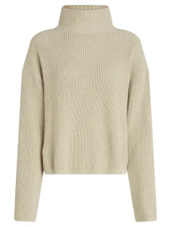 Damen Strickpullover aus Bio-Baumwolle CHUNKY LOOSE HIGH NECK SWEATER