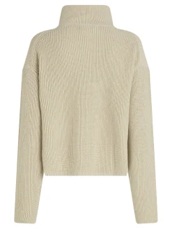 Damen Strickpullover aus Bio-Baumwolle CHUNKY LOOSE HIGH NECK SWEATER