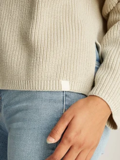 Damen Strickpullover aus Bio-Baumwolle CHUNKY LOOSE HIGH NECK SWEATER