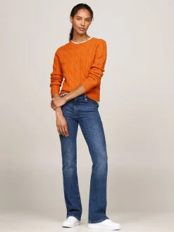 Damen Strickpullover aus Wolle mit Zopfmuster