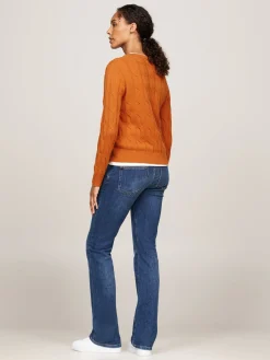 Damen Strickpullover aus Wolle mit Zopfmuster