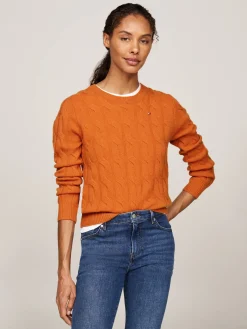 Damen Strickpullover aus Wolle mit Zopfmuster