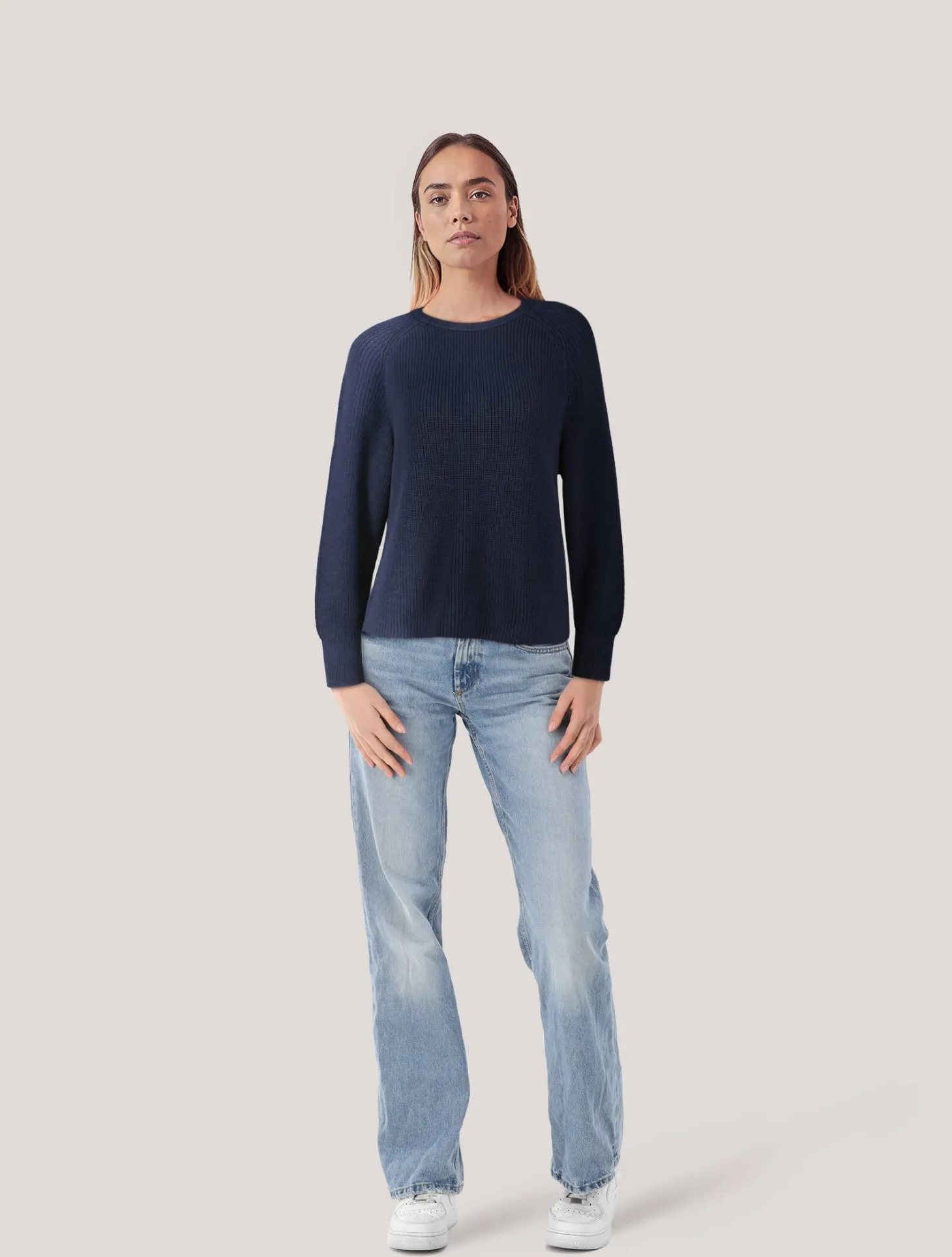 Damen Strickpullover aus Bio-Baumwolle Loose Fit