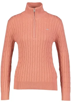 Damen Strickpullover mit Troyer-Kragen