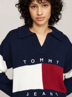 Damen Strickpullover mit Wolle TJW RWB FLAG RUGBY SWEATER EXT