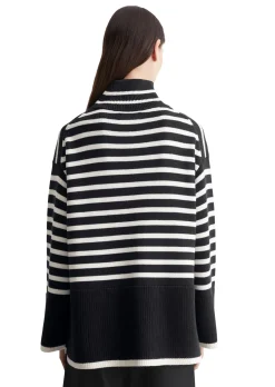 Damen Strickpullover mit Stehkragen Oversized Fit