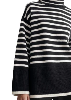 Damen Strickpullover mit Stehkragen Oversized Fit