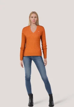 Damen Strickpullover mit Zopfmuster Slim Fit