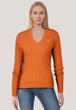 Damen Strickpullover mit Zopfmuster Slim Fit