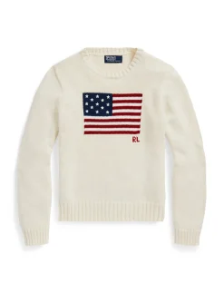 Damen Strickpullover mit Flagge