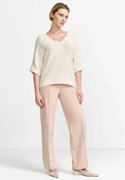 Damen Strickpullover mit Leinen