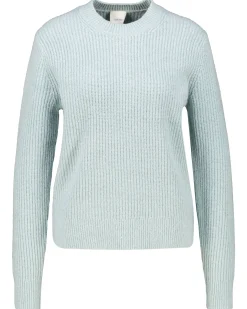 Damen Strickpullover mit Baumwolle und Wolle BOUCLE RIB C-NK RELAXED SWEATER