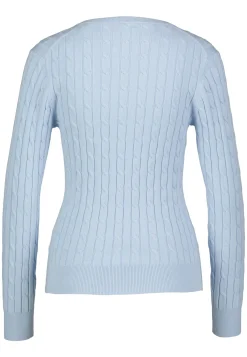 Damen Strickpullover STRETCH COTTON CABLE V-NECK