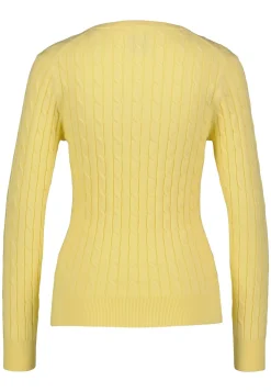 Damen Strickpullover STRETCH COTTON CABLE V-NECK