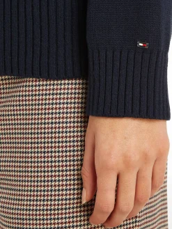 Damen Strickpullover WOOL BLEND MOCK-NK SWEATER