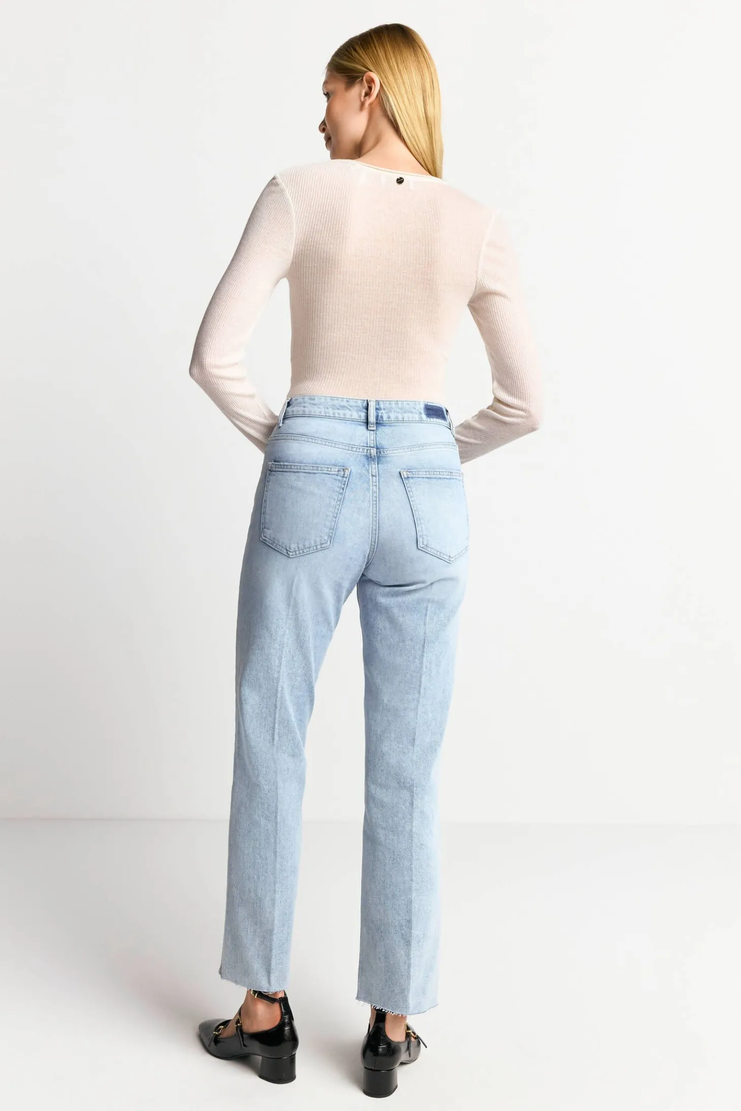 Damen Strickshirt aus Lyocell und Wolle WOOL RIB LONGSLEEVE