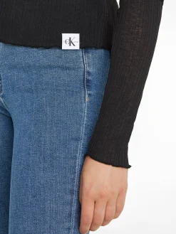 Damen Stricktop SHEER RIB BUTTON DOWN SHIRT Langarm