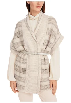 Damen Strickweste lang mit Kaschmir