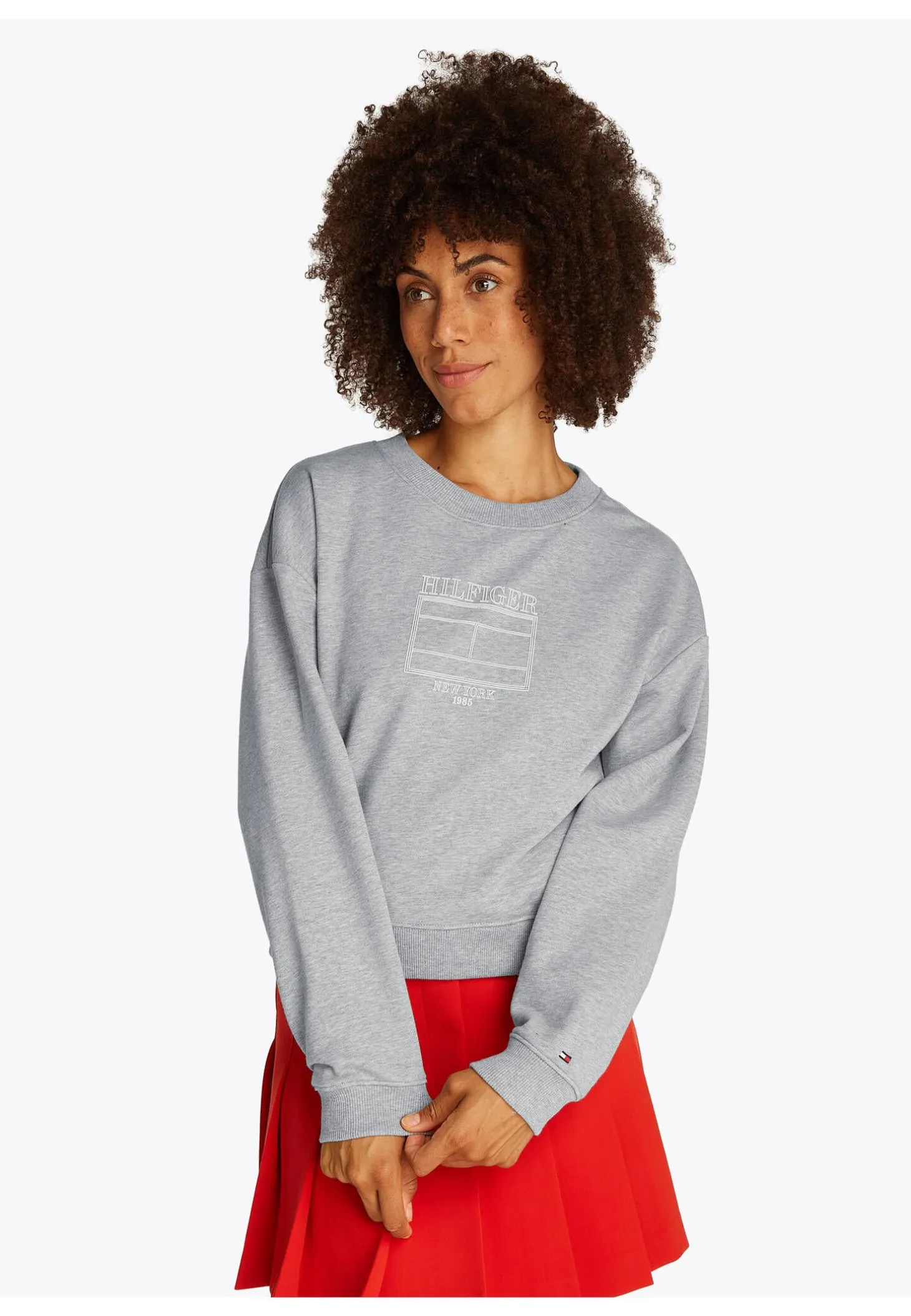 Damen Sweatshirt BOXY OUTLINE FLAG Relaxed Fit