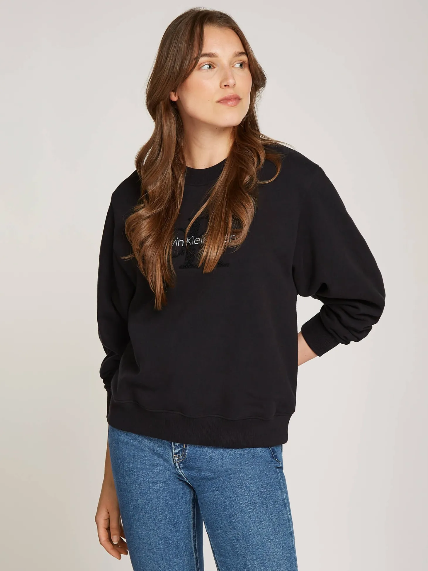 Damen Sweatshirt CHENILLE MONOLOGO Relaxed Fit