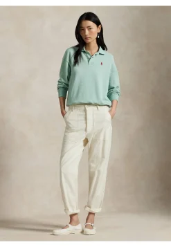 Damen Sweatshirt mit Polokragen