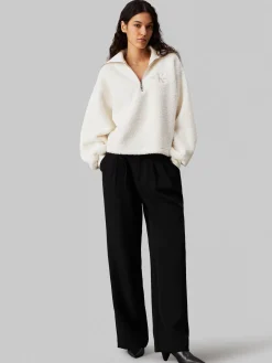 Damen Sweatshirt SHERPA mit Troyerkragen Relaxed Fit